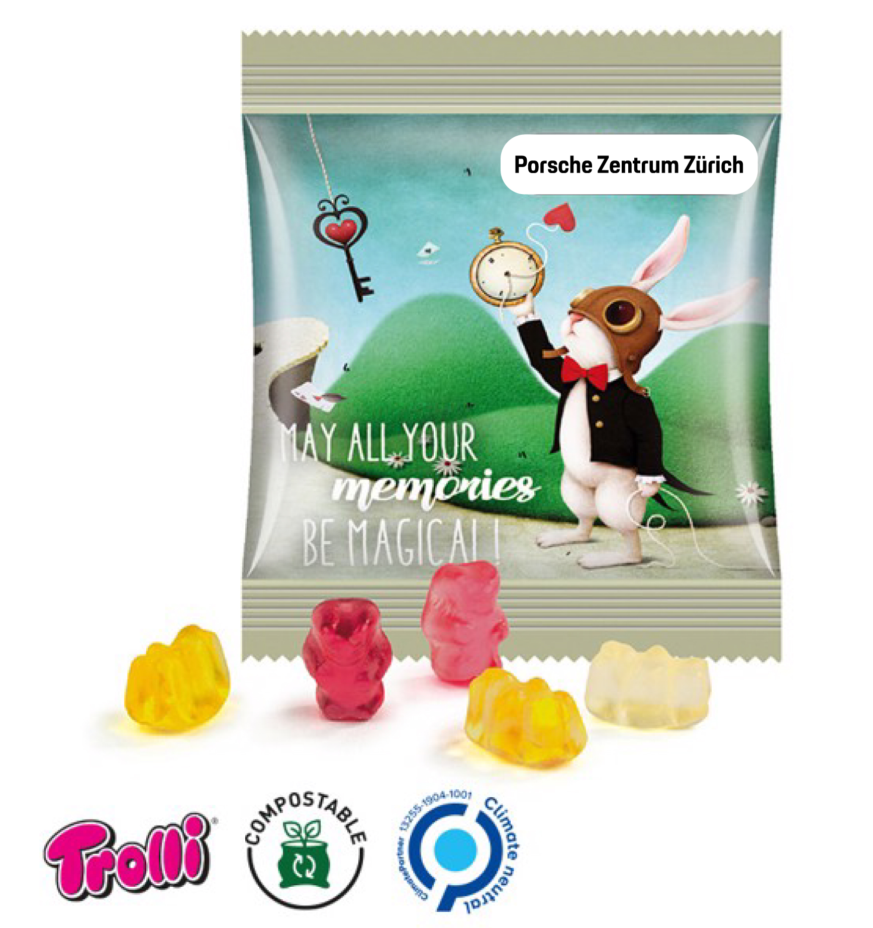 Express Gummibärchen Folie, Weiß Trolli Premium Gummibärchen, Bunt Gemischt / Folie